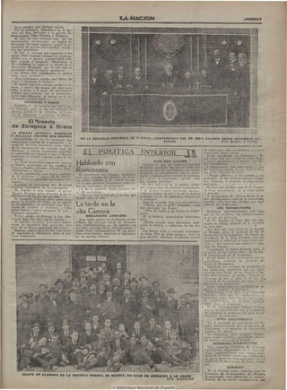 I^MACIOfa                                                                                      ie-ACrNA?

     Carp predijo una derrota segura.
     Por al contrario, abundaron en la opi-
  nión del Key, favorable á la guerra, en-
  tusiasmadoiEc, Take Jonescu y Filipescu.
     El Key ño era entonces más que un
 instrum&nto inconsciente en manos de
 Bratianu. La masa popular acogió la de-i
 claracií^n de guerra con frialdad ; la gue-
 r r a era impopular.
     El Rey se entregó por completo á los
  rusos. Take Jonescu rechazó la responsa-
  bilidad por la guerra, porque había sido
 mal elegido el momento. Maiorescu y
  Marchiboman se negaron á e n t r a r en el
 Ministerio Bratiaun, por lo que éste se
 derrumbó entre la mayor excitación .
     La Re-.ma, que consideraba la guerra
  como suya, declaró:
     «Nos esforzamos mucho por llevar do
  nuevo á B-ratianu al Poder.»
     El mando supremo rumano perdió la ca-
  boza, y movió law tropas de aquí para
  allá, á tonta y á locas. El descontento
  piiblico fué acallfido por el terrorismo,
  hasta .que Bucavest. al entrar en él les
  alemanes, resniró libre.
            UKRANIOS Y RUSOS
     ÑAUEN, 8. Se ascíjura que E.u,= ia tie-
  ne pensado, para e] día que termine la
, guerra, envinr á los ukranios, pr'sione-
  ro.s do Alemania, á colonizar la Sibcria.



  I© Zaraqoza á
  LA SEMANA GOYESCA. OBSí^OUlQ
i A ZULUAGA. TOfTERO QUE MEJORA
   _ ZARAGOZA, 8. iSe ha ce.'ebrado una              EN LA SOCIEDAD ESPAÑOLA É E H GiENE.—CONFERENCIA DEL SR. MATS DALMAU SOBRE REFORMAS ST?-
                                                                              S
  importante rcuinión de pi'opietarios y la-                                                  CÍALES                      F O T - M A R I N Y ORTIZ
  bradores de esta provinci-i, para t r a t - r
  de la construcción del tranvía rural de
  Zaragoza _á Osera, aeoi'dando proceder
  a construirlo s'n esperar á oue el Estado
  pus+ituya .el jiuento coleante sobre el río
                                                       ¿t;|"'"" Pot.íT ICA ÍN                                                                    de obstáculos ;'más ya veneimo.5 el i
                                                                                                                                                 presentado hasta ahora.
                                                                                                                                                     Estos soa; éxitos- de Cjobierno— do-
  Calicgo.                                                                                                                                       cía—¡lUcs ha.y que volver ¡a, vista irás,,
                                                                                                           D!GE DON ALVARO                       y vci' lo que costaron á Espai',.-, ;[-<• No-
     La línea atravesará numerosas huertas
  y tendrá estaciones en los pueblos de
                                                  Hablando con                                     Guando el jefe del Gobierno tei'minó          tas diplomáticas.
                                                                                                                                                    A continuación, fué inteirogado < jele
  1 astns. Puebla, Alfindeu, Alfajarín, Nuez,                                                  de hablar con el Sr. Sánchez de Toca, fué
  Villairancia y Osera,
     Se, ha constituido una .Tunta, encarga-
                                                  Romanones                                    aboi'dado por los periodistas, los cuales
                                                                                               iniciaron su conversación ' con c! presi-
                                                                                                                                                 del Gobierno, acerca, de su convei'f ición
                                                                                                                                                 con el Sr. Sánclicz de To-Cíi.
                                                     E,l presidente del Consejo, manifestó dente, ijreguntándole cuándo se cerraban,                —Vengo—afirmó—-, á dur. cuenta i las
  da de. gestionar r. apoyo de los diputa-       ayer que después del Gon.sejo en Pala-
  dos á Cortes y entidades agrícolas y azu-                                                    l;is i.,0]les. i-^l presidente replicó: »No       mihoi'ías, de los .últimos sucesos acaeci-
                                                  cio, había visitado al Sr. García Prieto,    hay ningún síntoma)).                             dos. Después, á preparar el. plan ria.rla-
  careras.                                        con el que conversó largftmente sobre to-
     También se consftuirá una Sociedad                                                           So dirij ciuc sciá en la semana próxi-         mentario,
  anónima, encargada de la explotación.           das las cuestiones do actualidad.            ma^-arguyó uno de nuestros compañeros.              • No hay que olvidar, que si el Congre-
     Ha llegado. á esta capita.l, el pintor          i Y de la cuestión Gasset-Burell 1—di- y D. Alvaro siempre sonriendo repetía:               so tiene importancia, no la tiene menos
  Ignacio Zuloaga p a r a proceder á la or-       jo uti periodista,                           "¡Quién piensa en ello!, ni en la semana          el Senado.
  ganización de la semana goyesca.                   —Eso ya está terminado y no hay que próxima, ni en la siguiente-; prepárense                    Y dirigiéndose, D. Alvaro hacia el 5.e-
     Se preparan diversos actos para in-u-        hablar más de ello.                          á trabajar».                                      fjor Allcndesalazar, que ya le aguardaba,
  gurar la e.scueila de Goya en el pueblo                                                          Después el conde dijo á los periodistas :     repetía: «No hay que olvidar que aquí
  de Fuendetodns. Se celebra'-á una Expo-
  sición de pintura y e=cultnra, y entre
                                                  La tarde en la                                  —Ahora, soy yo quién p r e g u n t a : j qué
                                                                                               han parecido las Notas ? .
                                                                                                                                                 mueren los Gobiernos»...
                                                                                                                                                                LOS CONSULTADOS
  otros festejos habrá certamen de' jota y
  funciones teatrales                             alta Cámara                                      —Bien de fondo y de forma—le contes-
                                                                                               taron.
                                                                                                                                                     Hablamos individualmente con cada
                                                                                                                                                 uno de los senadores con quienes conver-
     Varios amigos de Zuloaga le han obse-                ROr/IANONES CABILDEA                     El presidente mostrándose satisfecho,         só el jefe del Gobierno.
  quiado hoy con u n a convda ba'urr^               Ayer tarde estuvo en,el Senado el pre- dijo:                                                     El Sr. Sánchez de Toca, dijo que sola-
     El matador de toros Florrntino Balles-       sidente del Consejo conde de Romanó-             «Hemos pasado días malísimos, dedi-           mente se habían ocupado de lo sucedido
  teros, se encuentra muy mejorado, des-          nos, conferencianc'o en los pasillos con cados al estudio y redacción de las No-
 pués de la última operación que sufr-ó.                                                                                                         en estos día-s.           ,   _         *     .
                                                                                                                                                                                               ^
                                                  los Sres. Sánchez Toca, Aliendeíalazar y tas.                                                      Nos dijo que ayer entró en el Senado
     Mañana saldrá para Sevilla con objeto        Sedó, como represen tan t>es do • ¡jis mino-     Las hemos leído y- retocado centenares
  de reponerse y entrenarse para la pró-          rías conservadora, maurista y regionalis- de veces. E r a de gran peligro ; pero ya             el Mensaje sobre el proyecto de ley de
  xima temporada.                                 ta, de aquella Cámara.                                                                          protección á las industrias. El ilustre ex-
                                                                                               está salvado. M a ñ a n a tendremos nuevas         presidente o'e la Alta. Cámara, cree que
                                                                                                                                                 comenzará á debatirse el lunes dicho pro-
                                                                                                                                                 yecto, y que ocupará una semana la at-en-.
                                                                                                                                                  ción del Senado.
                                                                                                                                                     Preguntado si había fórmula_ p a r a ir
                                                                                                                                                  al cierre de las Corles, dijo: "Si la hay.
                                                                                                                                                 se determinará en el Congreso)..
                                                                                                                                                     El Sr. Seao. al ser interrogado por los
                                                                                                                                                  periodistas, confirmó las palabras del
                                                                                                                                                  conde de Romanónos.
                                                                                                                                                     Hablando ¿'el proyecto de protecciün_ _     á
                                                                                                                                                  las industrias, manifestó que los regió-
                                                                                                                                                  nalistas sólo harán en su dÍFcii-:' 'n lige-
                                                                                                                                                  ras observaciones al mismi'. l'v; ),i-:o su
                                                                                                                                                  creencia, de que el éxito de la l'V, dc;;,
                                                                                                                                                 penderá de ¡a conducta que si.ea
                                                                                                                                                 bierno en su aplicación.                 el Go-
                                                                                                                                                     Desde luego—dijo—se aprobará
                                                                                                                                                 guiaa, y después.', á c'cscan-ar.        on se-
                                                                                                                                                     Ilcfiriéudo-sc á la, Nota á      Ir, pcrios
                                                                                                                                                 centrab-s, dijo que le? reglón;!, las la
                                                                                                                                                 aplauden, pues, ccvuio fuerza csv. :i:inen-
                                                                                                                                                 te conservadora, en política             U'i-ior,
                                                                                                                                                 están junto al Gobierno.
                                                                                                                                                     E l Sr. Allendesalazar, limitóse       decir
                                                                                                                                                  oue en su conversación ccn el presidente
                                                                                                                                                  del Consejo, so acuparo,n del plan parla-
                                                                                                                                                  mentario del Gobierno,
                                                                                                                                                                OTRA OGhíFERENCSA
                                                                                                                                                      En el dpsjiachó del presidente ce! SR-
                                                                                                                                                   nado, conferenciaron ayer el raa rqiics de
                                                                                                                                                  Alhucemas y el minisiro de In.=ítrucción
                                                                                                                                                   pública, Sr. Burell.
                                                                                                                                                      La entrevista. Iduró bástanle i iempo,
                                                                                                                                                  pero ambos políticos, guardaron absolu-
                                                                                                                                                  ta reserva acerca de lo tratado.
                                                                                                                                                            INTERESES VALENC5AN0S
                                                                                                                                                      U n a numerosa Comisión de arroceros
                                                                                                                                                   valencianos, estuvo ayer en la Alta Cá-
                                                                                                                                                   mara, conferenciando con varios sena-
                                                                                                                                                   dores de !a región levantina, pidiéndoles
                                                                                                                                                   su apoyo corea del Gobierno, pava oue les
                                                                                                                                                   autoricen la exportación de dicha. ,r-^cmi-
                                                                                                                                                  nea.
                                                                                                                                                                     COMISIÓN
                                                                                                                                                      En^ la Sección sexta, reunióse ayer la
                                                                                                                                                  lOomisión id'e Preeuipu«s(tos del Senado^
         GRUPO DE ALUMMQS DE LA ESCUELA NORMAL DE MURCIA. EN VIAJE DE COMISIÓN A LA UNION                                                          dictaminando favorablemente el extraor-
                                                                              FOT. MARTÍNEZ                                                       d i n a r i o de un millón cuatrocica-as mil
 