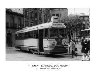LINEA 1  SAN MIGUEL -BAJO  ARAGÓN Desde 1902 hasta 1975 