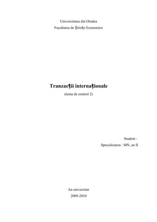 Tranzactii internationale