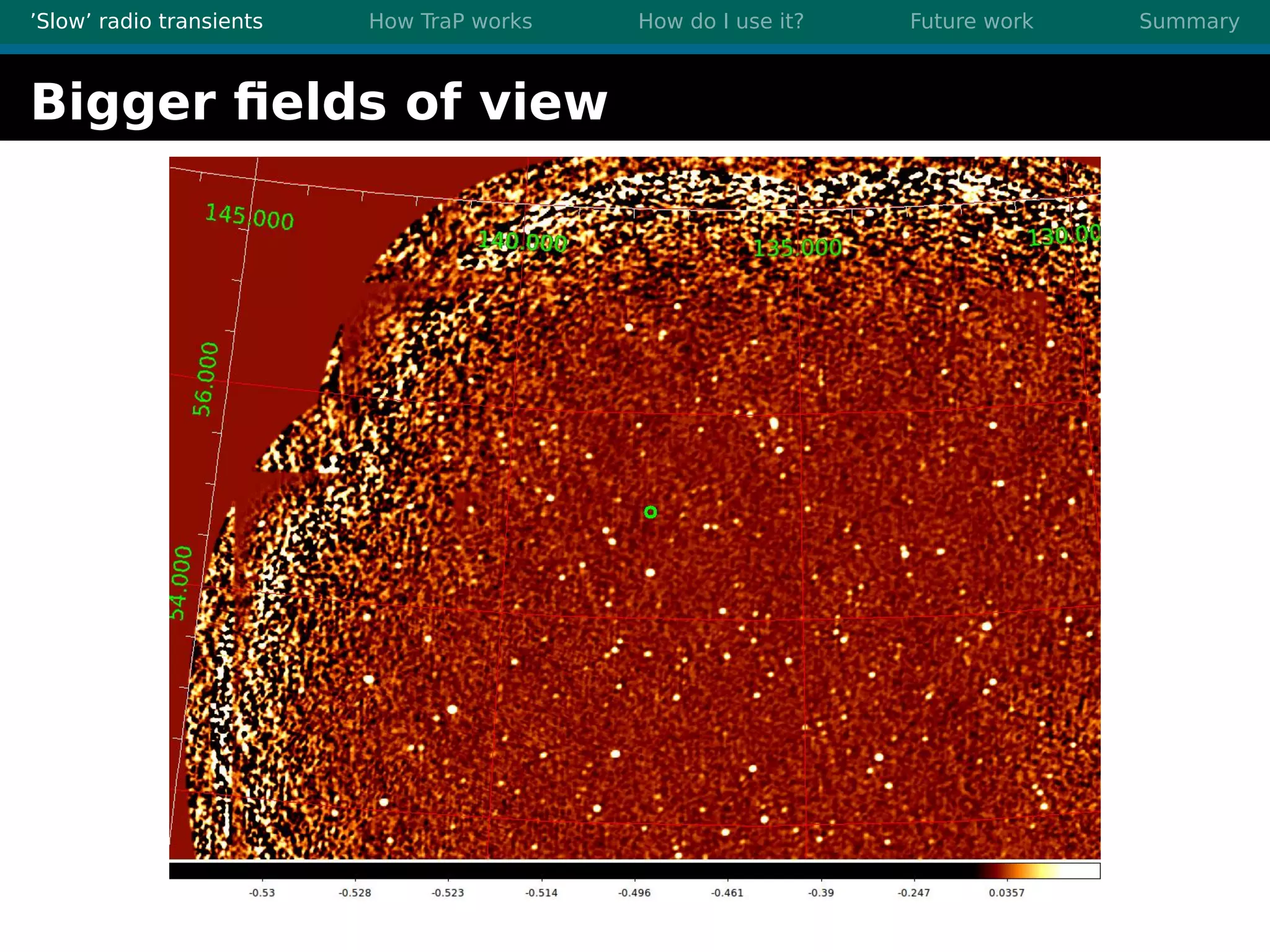 ’Slow’ radio transients How TraP works How do I use it? Future work Summary
Bigger ﬁelds of view
 
