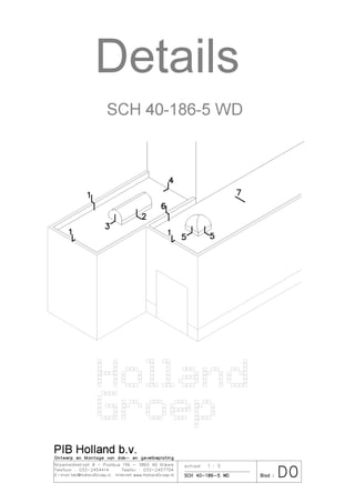 Details SCH 40-186-5 gemonteerd als warmdak