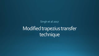 Modifiedtrapeziustransfer
technique
Singh et al 2017
 