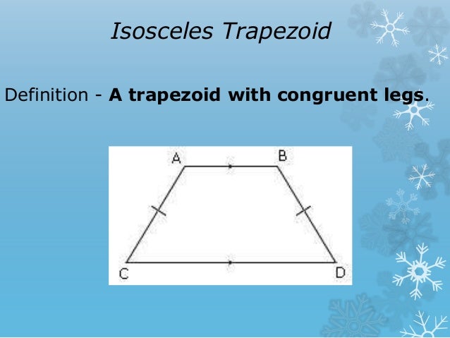 the legs of an isosceles trapezoid are the legs of an isosceles trapezoid are