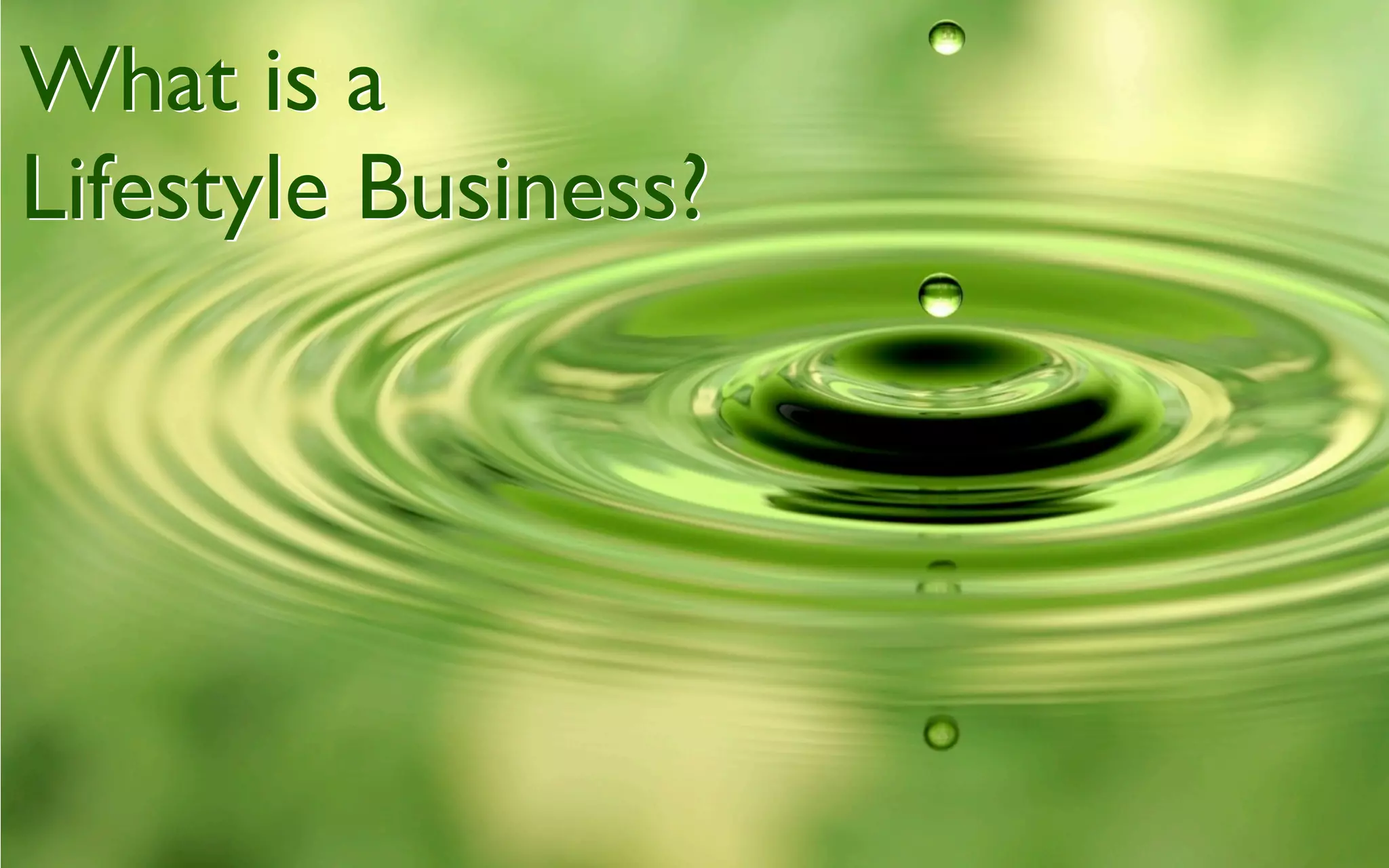 What is a
Lifestyle Business?
What is a
Lifestyle Business?
 