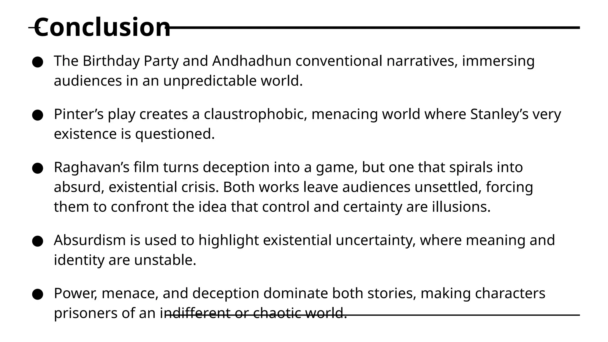 The Birthday Party Vs. Andhadhun comparison | PPT