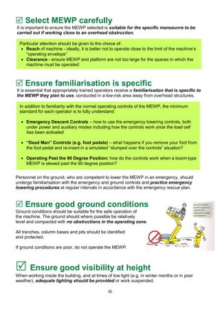 Mewp Breakdown Sign Trapping and Crushing in MEWPS - Guidance from Strategic Forum Plant ...