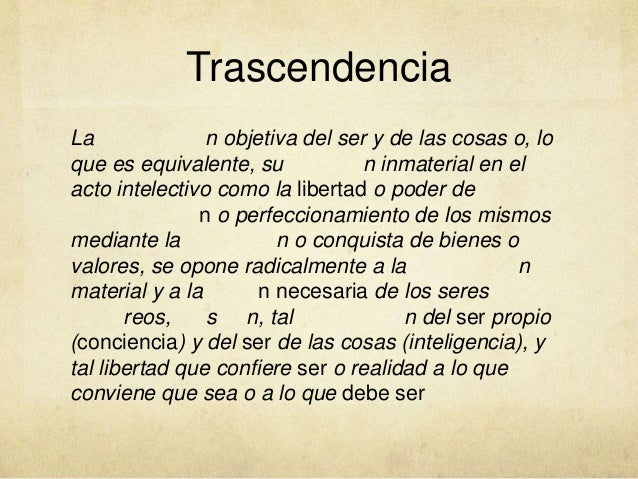 Trascendencia. sesión 10