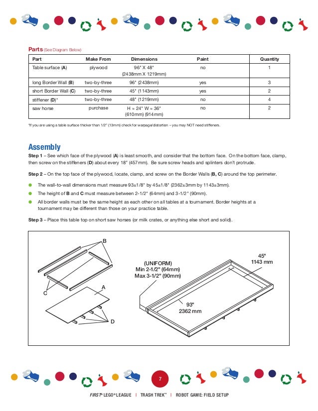 first lego league table foldable