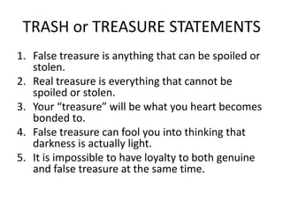 Trash or treasure? Matt 6:19-34 | PPTX