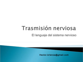 El lenguaje del sistema nervioso




     Hector.brienza@gmail.com
 