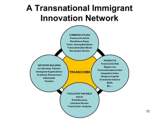 A Transnational Immigrant
   Innovation Network




                            12
 