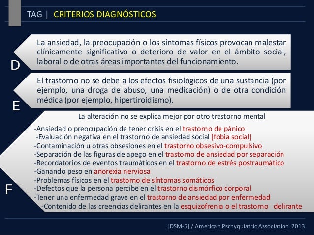 Trastorno de Ansiedad Generalizada: DSM-5