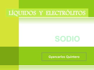 LÍQUIDOS Y ELECTRÓLITOS



              SODIO

           Gyancarlos Quintero
 