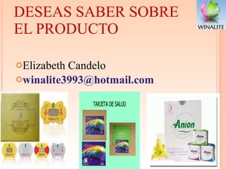 DESEAS SABER SOBRE EL PRODUCTO Elizabeth Candelo  [email_address] 