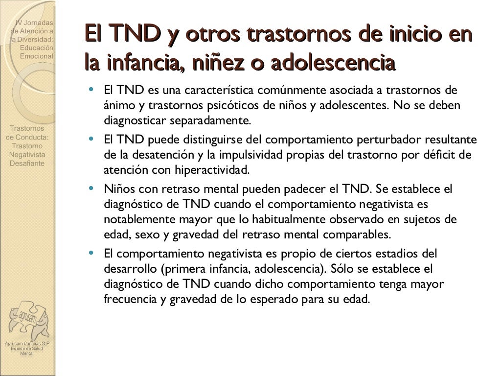 Trastorno negativista desafiante Trastorno negativista desafiante