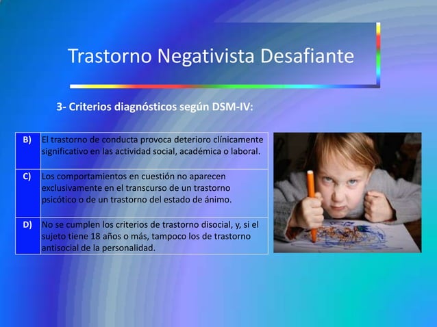 Trastorno Negativista Desafiante y Trastorno de Conducta Disocial