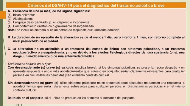 Trastorno psicótico breve Trastorno psicótico breve