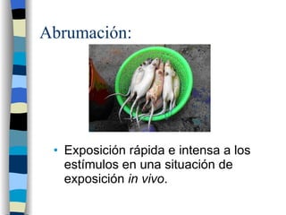 Abrumación: Exposición rápida e intensa a los estímulos en una situación de exposición  in vivo . 