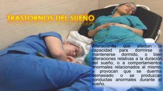 TIPOS DE
INSOMNIO
DURACION DEL
INSOMNIO
Insomnio de conciliación Insomnio transitorio
Latencia del sueño por 30
minutos
< ...