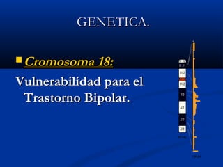GGEENNEETTIICCAA.. 
CCrroommoossoommaa 1188:: 
VVuullnneerraabbiilliiddaadd ppaarraa eell 
TTrraassttoorrnnoo BBiippoollaarr.. 
 