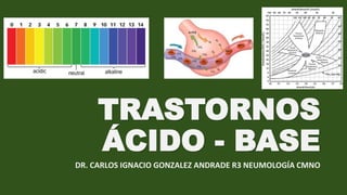 TRASTORNOS
ÁCIDO - BASE
DR. CARLOS IGNACIO GONZALEZ ANDRADE R3 NEUMOLOGÍA CMNO
 