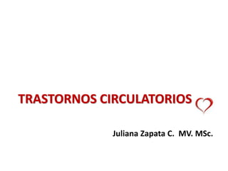 TRASTORNOS CIRCULATORIOS
Juliana Zapata C. MV. MSc.
 