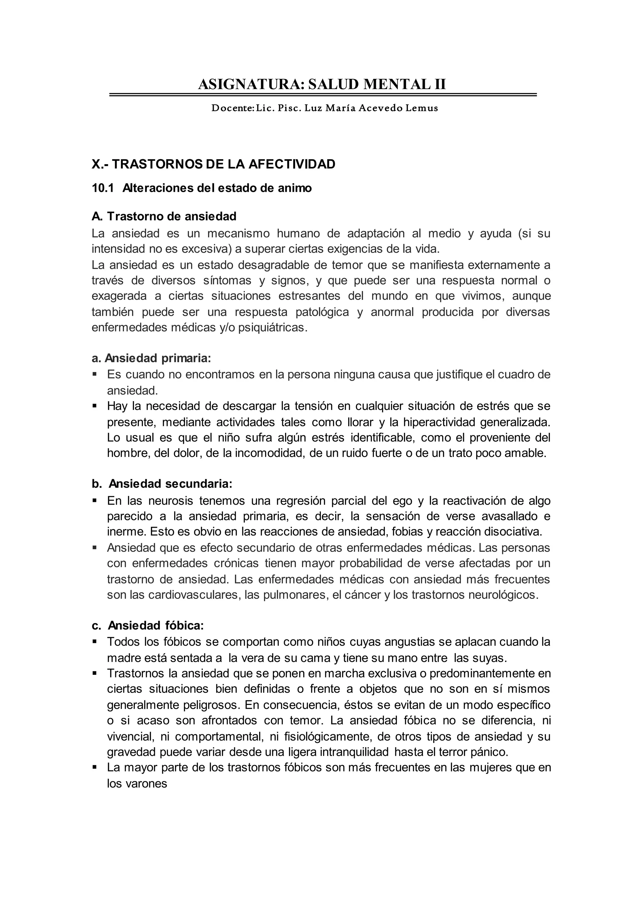 Trastornos de la afectividad | PDF