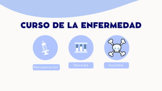 Recuperación
Recaída Suicidio
CURSO DE LA ENFERMEDAD
 