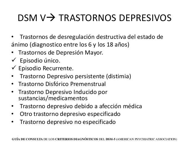 Trastorno Bipolar y Depresivo según DSM V