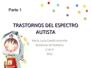 TRASTORNOS DEL ESPECTRO AUTISTA María Lucía Cataño Jaramillo Residente de Pediatría U de A 2011 Parte 1 