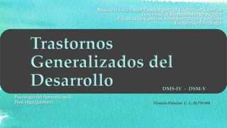 Trastornos
Generalizados del
Desarrollo DMS-IV - DSM-V
 