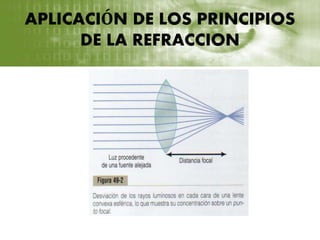 APLICACIÓN DE LOS PRINCIPIOS
DE LA REFRACCION
 