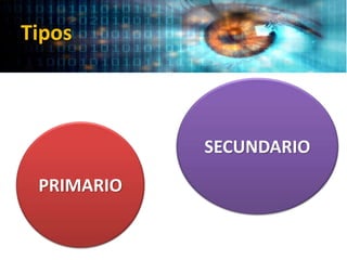 Tipos
PRIMARIO
SECUNDARIO
 