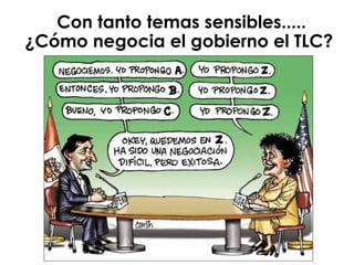 Con tanto temas sensibles..... ¿Cómo negocia el gobierno el TLC?  