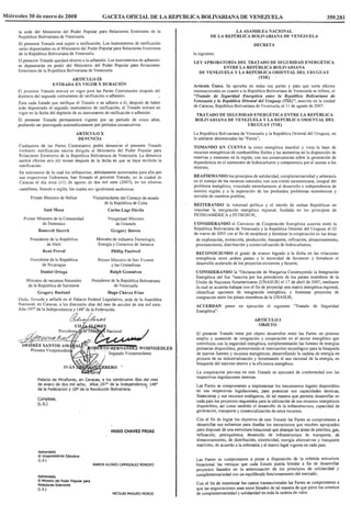 Tratado De Seguridad EnergéTica Entre Venezuela Y L Uruguay