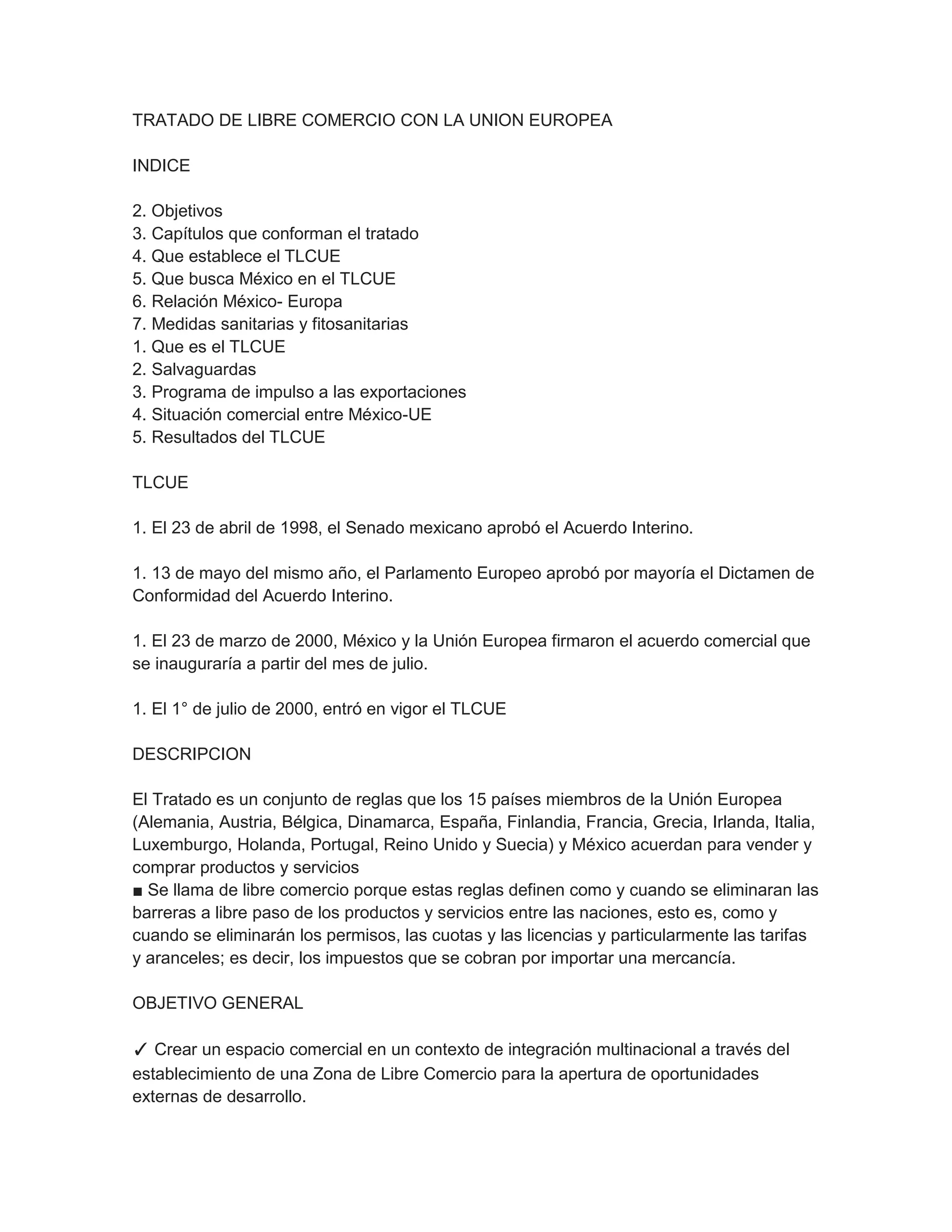 Tratado de libre comercio con la union europea | PDF