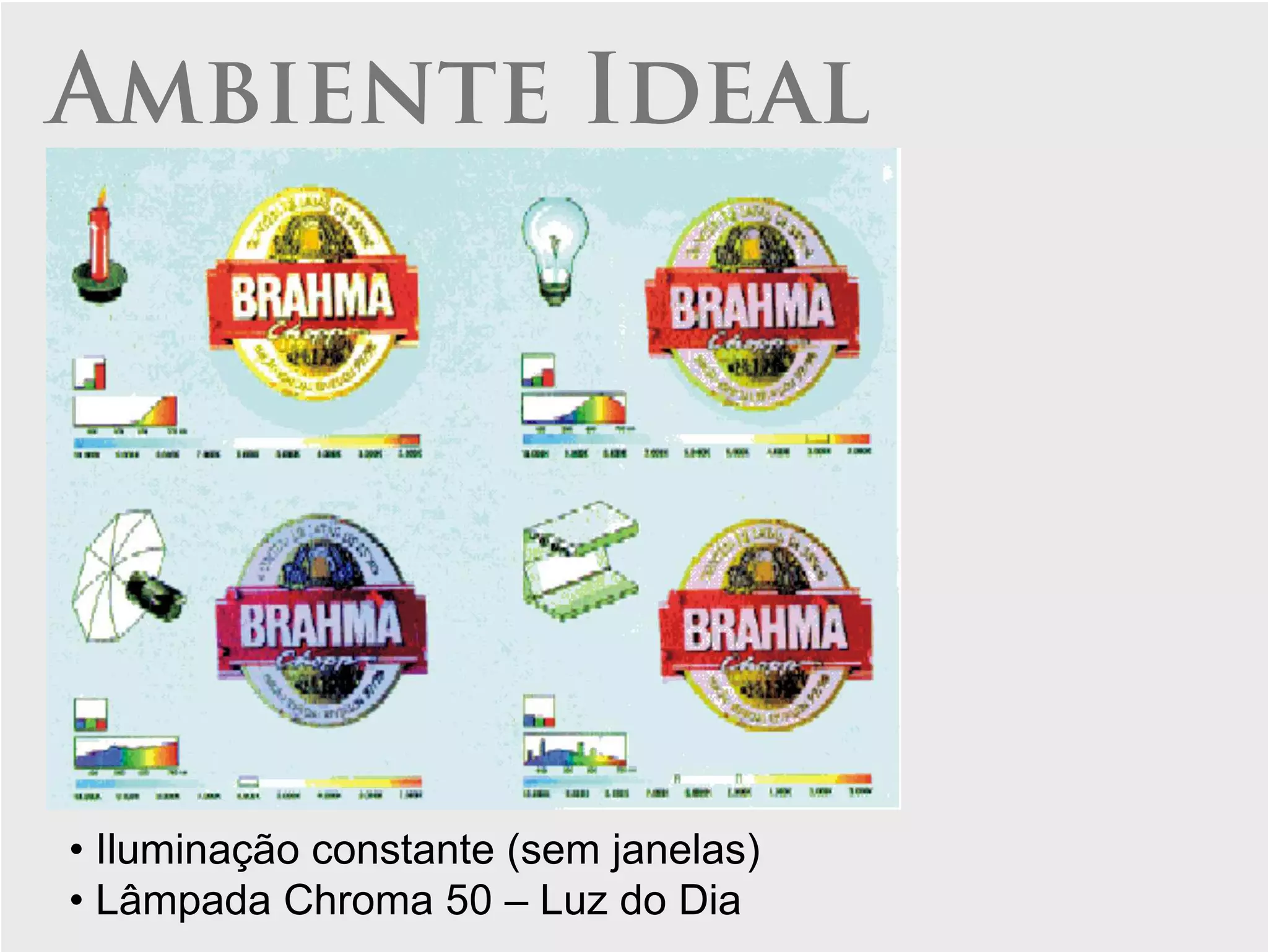 Ambiente Ideal




• Iluminação constante (sem janelas)
• Lâmpada Chroma 50 – Luz do Dia
 