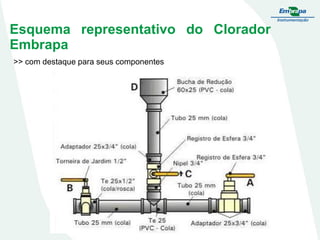 Esquema representativo do Clorador
Embrapa
>> com destaque para seus componentes

 