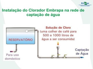 Instalação do Clorador Embrapa na rede de
captação de água

 