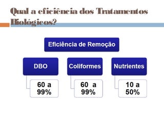 Qual a eficiência dos Tratamentos
Biológicos?
 