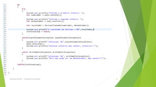 Seminário de POO I - Tratamento de Exceções   10
 