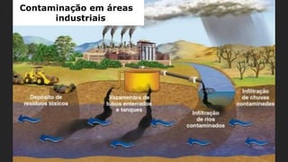 Contaminação em áreas
industriais
 
