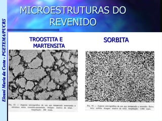 Eleani
Maria
da
Costa
-
PGETEMA/PUCRS
MICROESTRUTURAS DO
REVENIDO
TROOSTITA E
MARTENSITA
SORBITA
 
