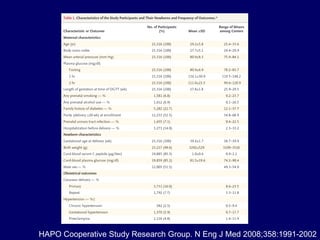 HAPO Cooperative Study Research Group. N Eng J Med 2008;358:1991-2002 