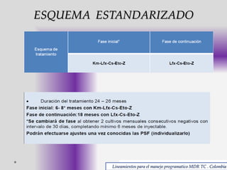ESQUEMA ESTANDARIZADO

Lineamientos para el manejo programatico MDR TC . Colombia

 