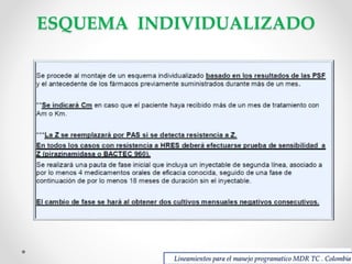 ESQUEMA INDIVIDUALIZADO

Lineamientos para el manejo programatico MDR TC . Colombia

 
