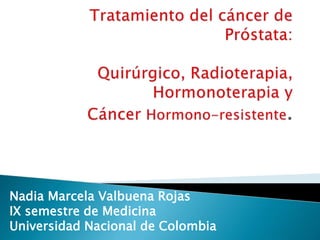 Nadia Marcela Valbuena Rojas
IX semestre de Medicina
Universidad Nacional de Colombia
 