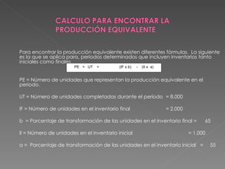 Tratamiento de los elementos del costo | PPT