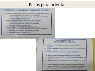 Pasos para orientar
 
