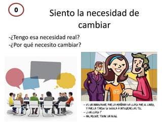 Siento la necesidad de
cambiar
-¿Tengo esa necesidad real?
-¿Por qué necesito cambiar?
 